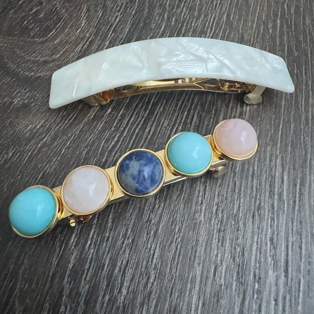 Elegant Hair Barrettes with Gold Accents
